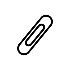 Obraz premium Minimalist black paperclip icon