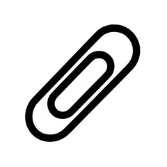 Minimalist black paperclip icon