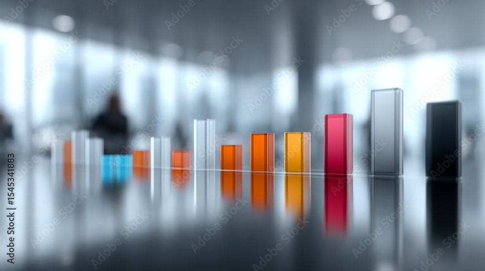 Poster table with a bunch of colorful cubes on it. the cubes are arranged in a line and are of different co