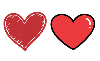 Two charming hand-drawn heart designs perfect for branding, logos, and Valentine's Day projects offering a simple yet expressive style.