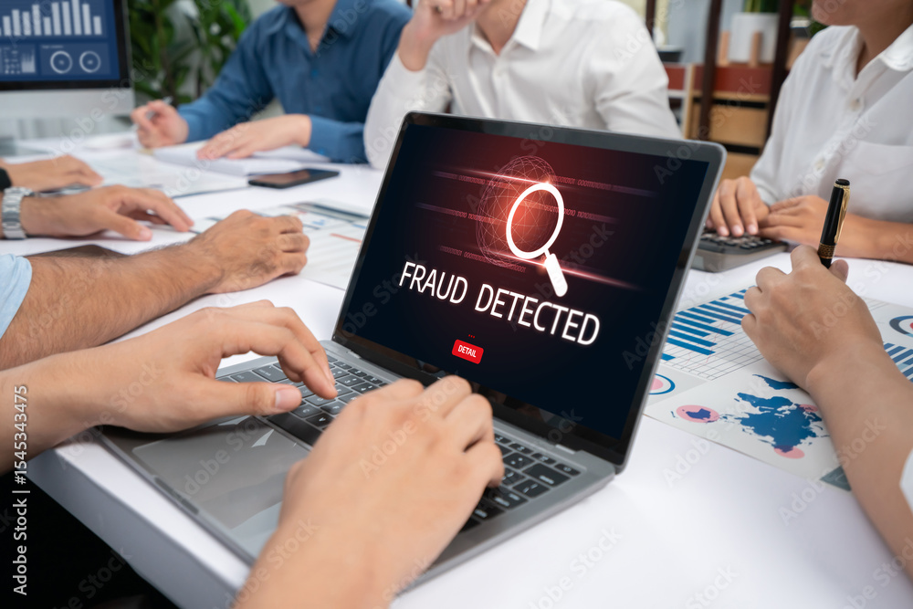 Poster cyber security software show alert of cyber attack for protection brisk. danger from virus, phishing