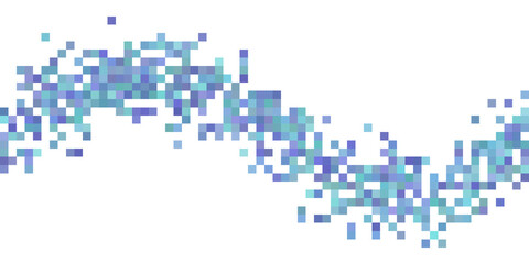 Blue and purple squares wave halftone random background.	