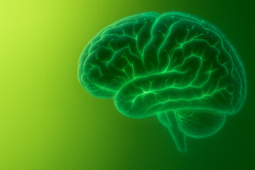 Obraz premium Neon brain hologram for medical tech displays and neuroscience presentation visuals