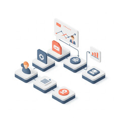 Fototapeta premium Yes and no checkmarks symbolize business communication concepts in 3D isometric vector illustrations for web and mobile office technology