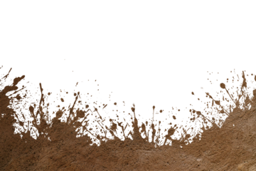 Artistic splash of brown paint creating a textured border on a black background