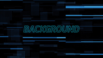 Abstract Dark Background with Blue Lines Dots and the Word BACKGROUND in Cyan dark background