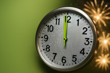 Clock strikes midnight for New Year celebration visuals and event countdown content