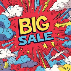 Fototapeta premium Big Sale Comic Book Explosion. (1)