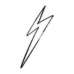 Lightning thunderbolt pictogram outline. Power logo with electric flash energy. Flat vector illustration isolated on white background.
