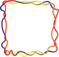 Color Line Shapes with Gradient Frame on Transparent Background. Modern Abstract Border Design for Web, Poster, and Graphic Templates
