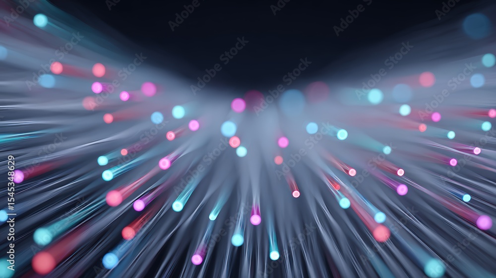 Poster abstract dynamic light patterns with colorful bokeh effect