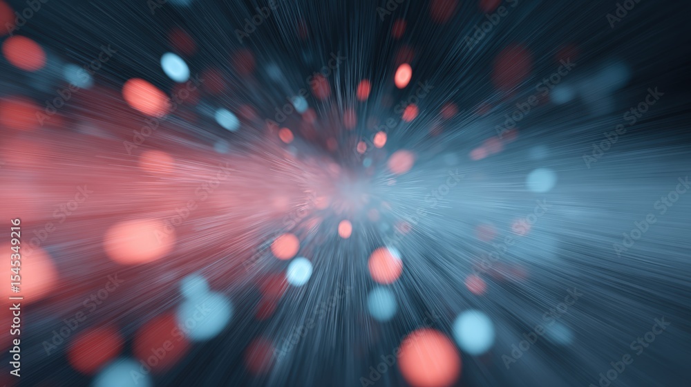 Poster abstract background with colorful bokeh and light burst effect