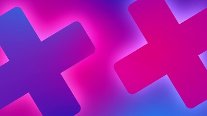 Abstract cross shapes with bright vibrant gradient and color blend - Powered by Adobe