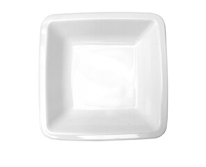 Empty square white bowl isolated on white background