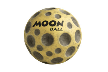 Yellow moon ball rotating on transparent background