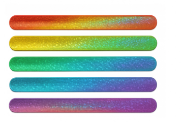 Five colorful glossy horizontal banners showing a gradient on transparent background