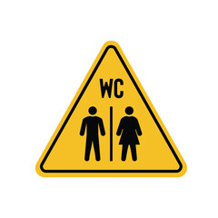 Male and female toilet warning signs. Suitable for posters and web icons