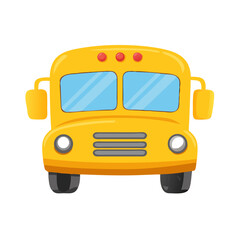 Cute school clipart of school bus. Vector illustration on white background.