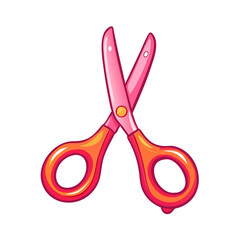 Cute school clipart of pair of scissors. Vector illustration on white background.