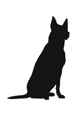 Dog silhouette on white background EPS