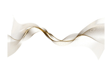 Elegant wavy lines gold and white abstract design on black background illustration
