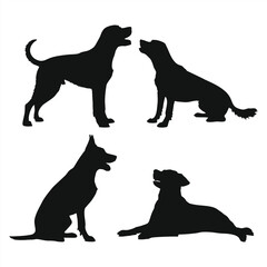 Dog silhouette on white background EPS