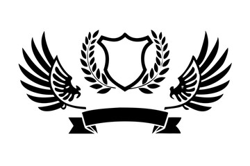 Abstract white shape on black background simple minimalist design