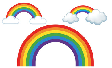 Vibrant Rainbow Design featuring Colorful Arcs and Clouds perfect for branding logos kids designs and websites