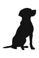 Dog silhouette on white background EPS 