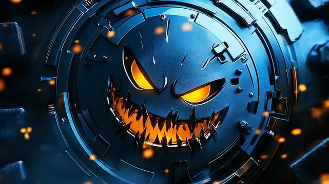Glowing Evil Face Tech Emblem.