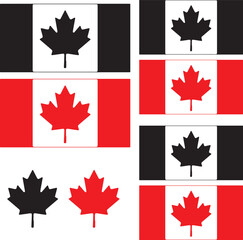 canadian flag set, canadian maple leaves, leaf, maple, autumn, canada, flag, 