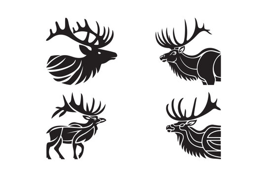 Moose and Elk Silhouette Designs