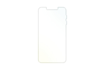 Modern smartphone illustration with minimalist design and white screen on black background