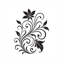 Elegant Floral Scrollwork Design Classic Flourish Aesthetic for Invitations Cards and Decorative Prints with a Timeless Artistic Appeal