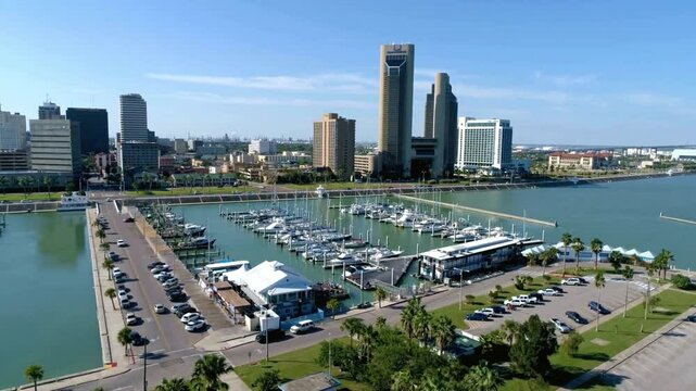 Aerial View of Corpus Christi Bay Marina and Skyline