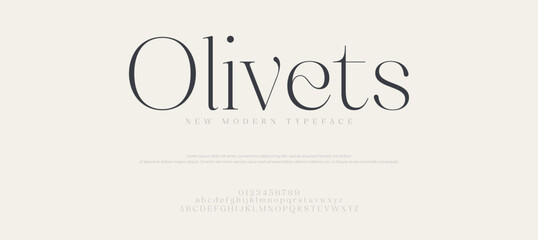 Olivets Elegant modern alphabet letter font. luxury typography fonts logo font premium vector Premium Vector
