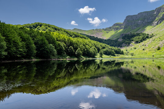 Lake Baccio in the Italian mountains.