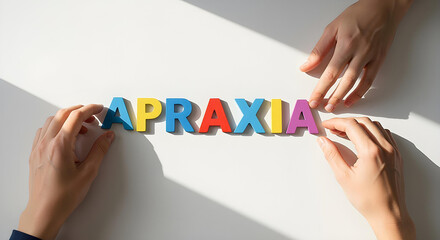 Apraxia letters representing motor planning disorder support and therapeutic awareness in neurodiverse children