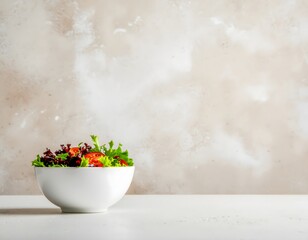 Minimalist Salad Bowl on Textured Table