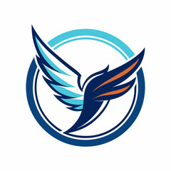 American wings logo vector art illustration