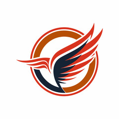 American wings logo vector art illustration