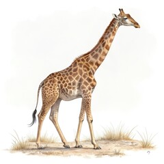 Fototapeta premium giraffe isolated on white