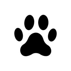 Dog footprint icon silhouette vector flat design.