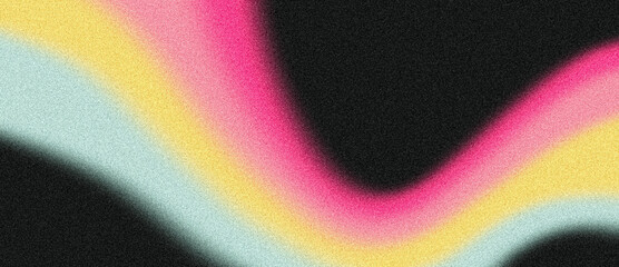 Vibrant color wave grainy texture poster background, retro music party poster cd cover header flyer design