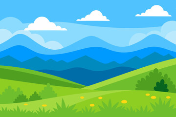 Obraz premium summer landscape with mountains