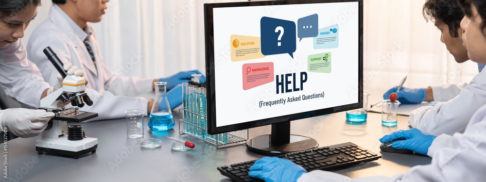 Poster help screen on the website provide answer to faq frequently asked question brisk with knowledge info