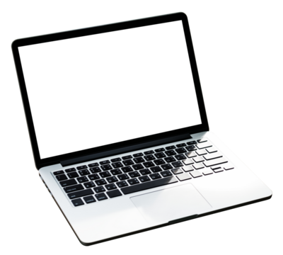 Laptop Notebook with transparent screen and transparent background