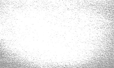 Grunge halftone textured frame background with scattered noise particles, vintage spray paint border effect, distressed grainy edge for retro poster, print or web design