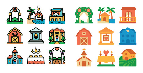 Wedding Venues Icons