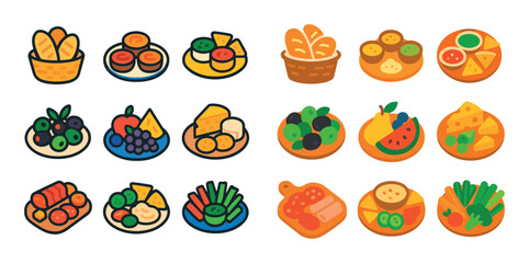 Colorful Snack Icon Grid